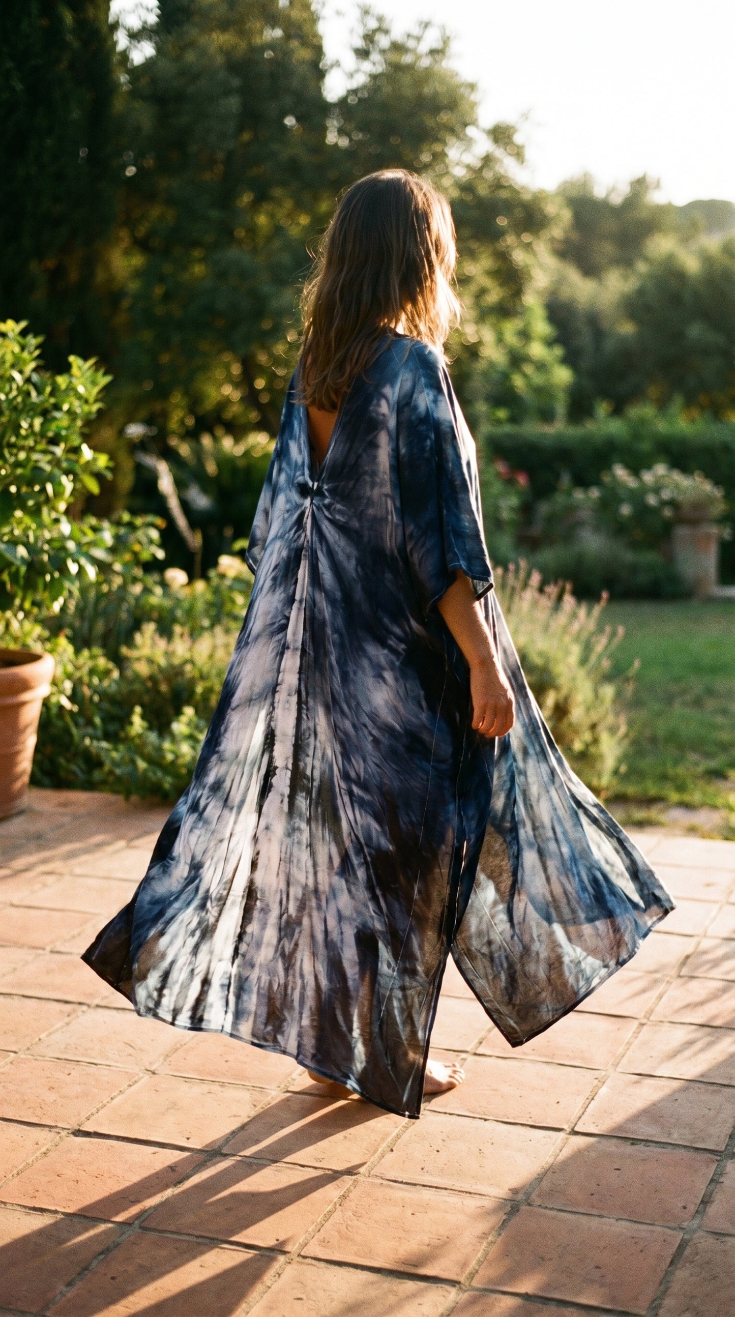 Dark Navy Tie Dye Kaftan