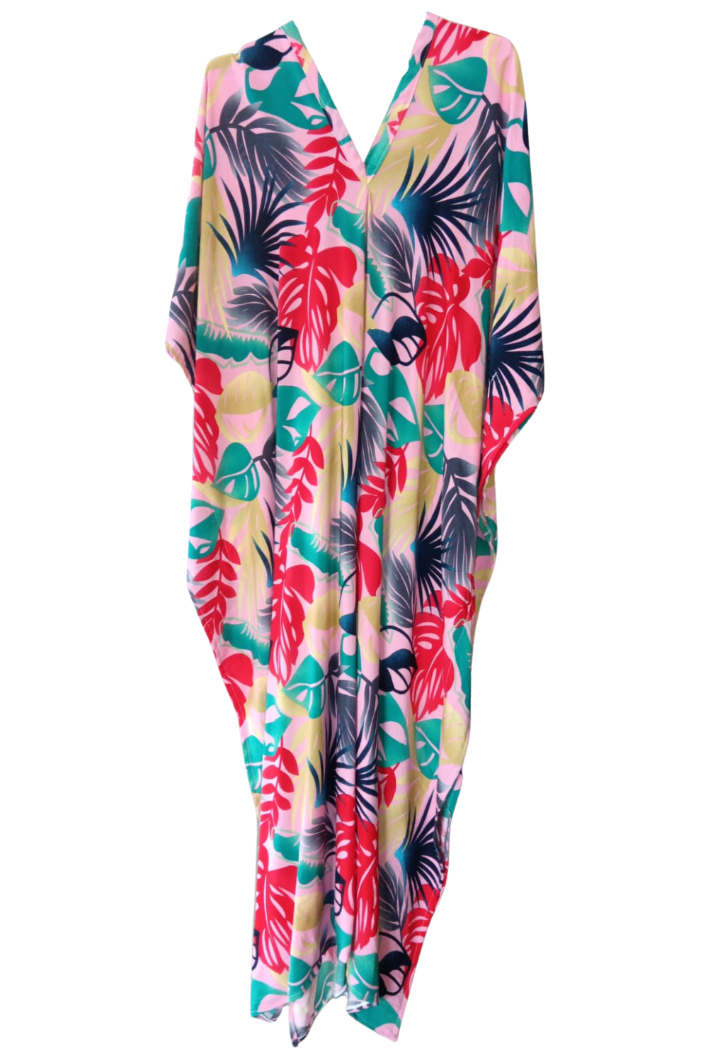 Blue, Red and Pink Printed Kaftan
