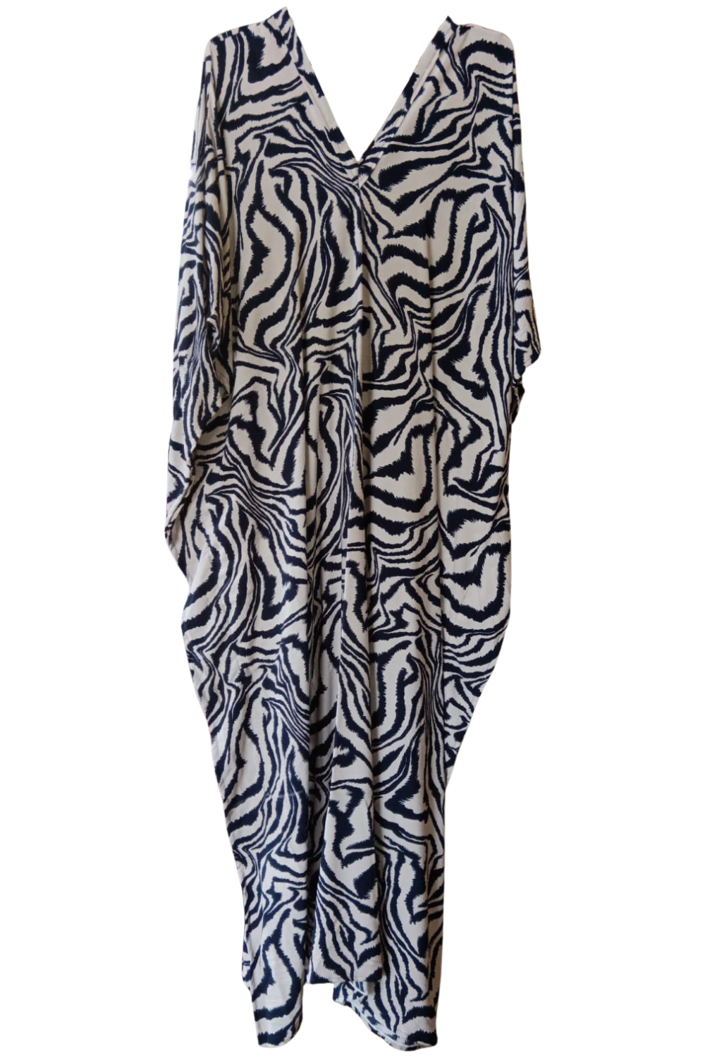 Pale Tan/Navy Printed Kaftan