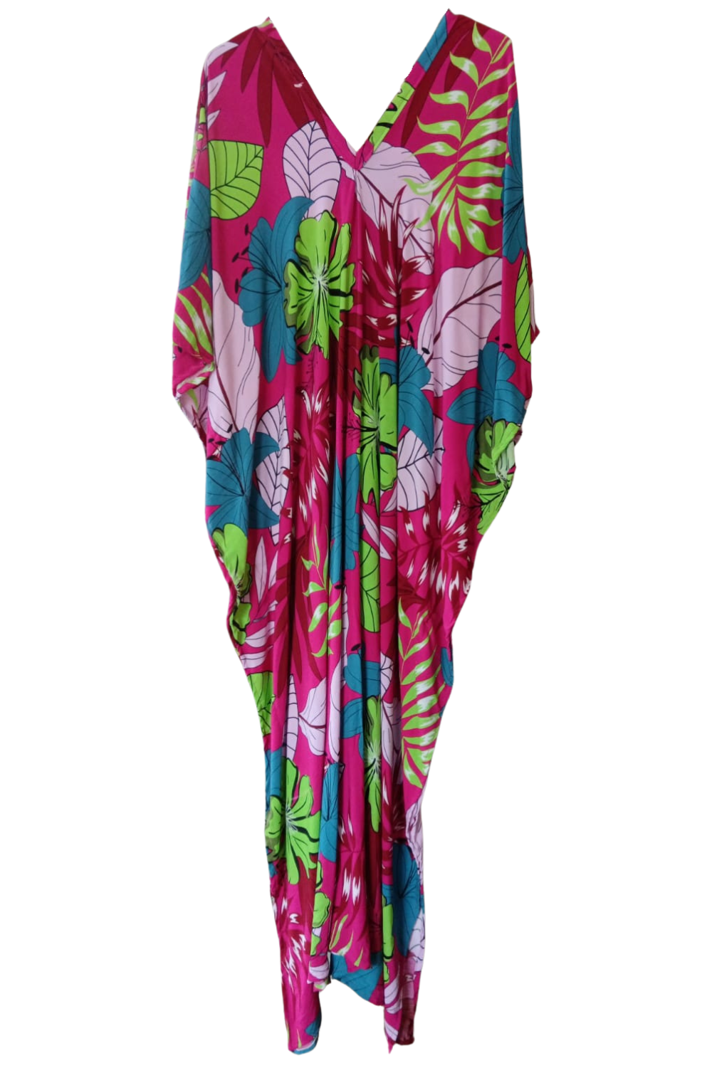 Green & Magenta Printed Kaftan