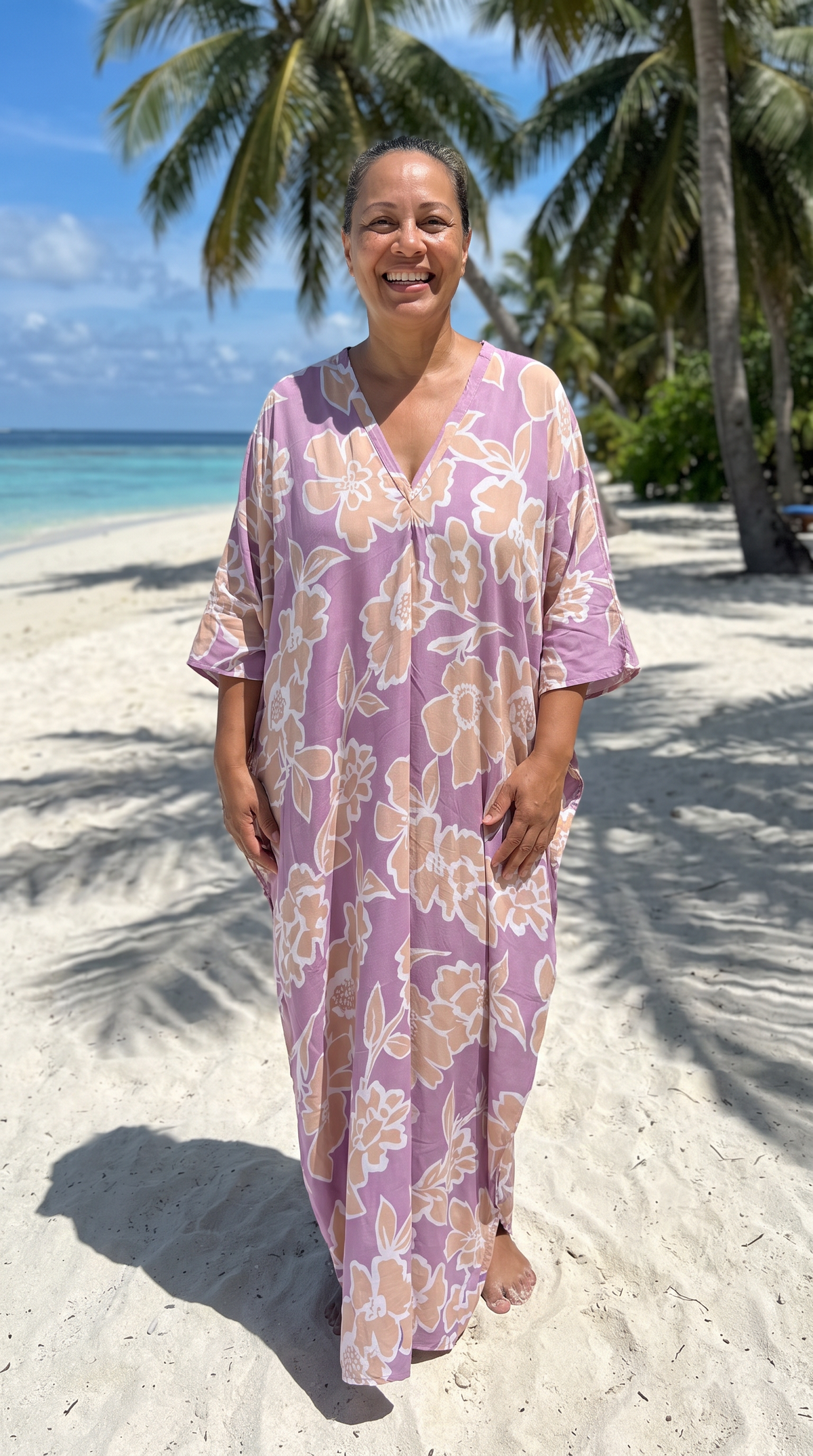 Dusty Pink Printed Kaftan