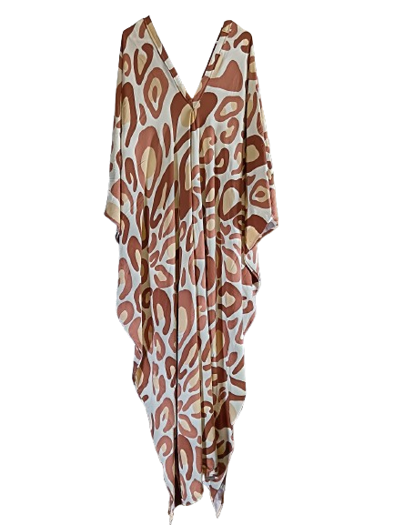 Brown Printed Kaftan