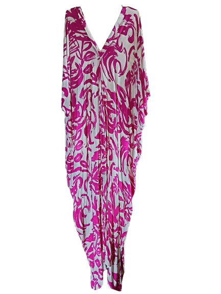 Bright Pink Printed Kaftan