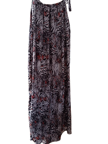 Black, Brown and Red Maxi Summer Dress