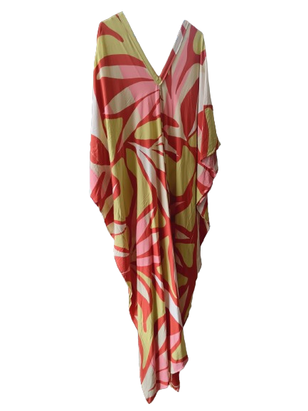 Rust Red Printed Kaftan
