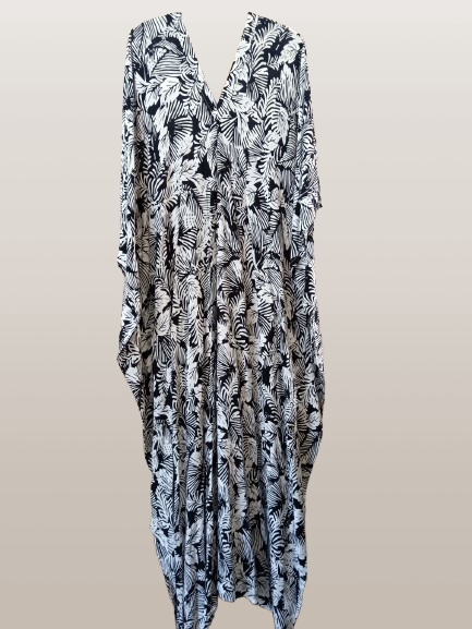 Black and White Printed Kaftan