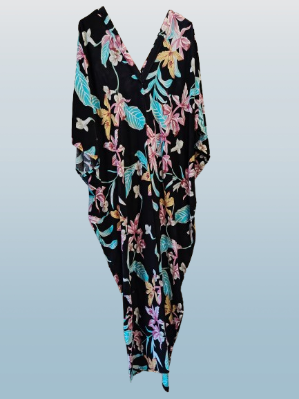 Floral & Black Printed Kaftan