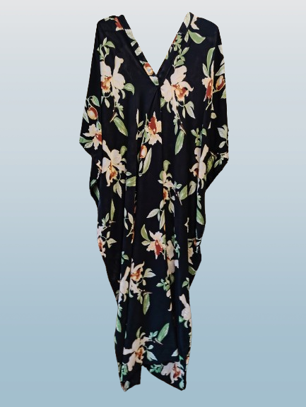 Floral & Black Printed Kaftan