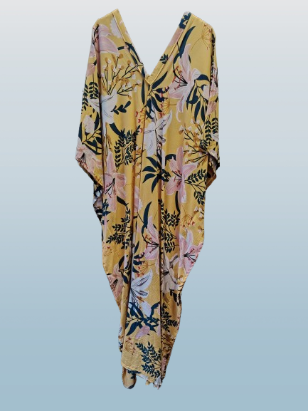 Yellow Printed Kaftan