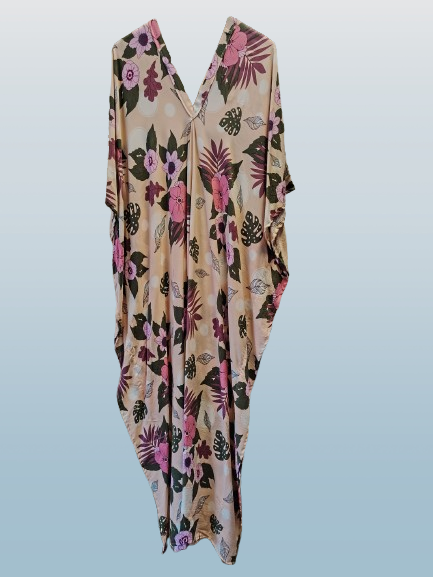 Apricot Coloured Printed Kaftan