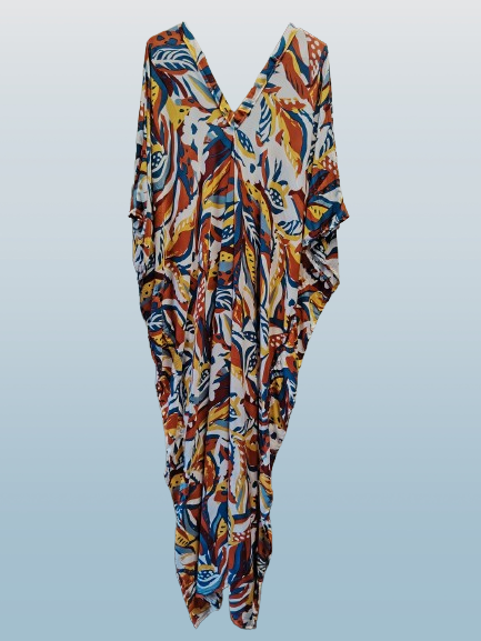Multicoloured Printed Kaftan