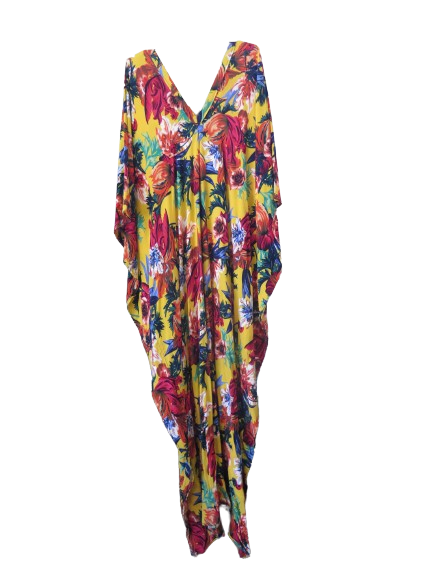 Yellow Printed Kaftan