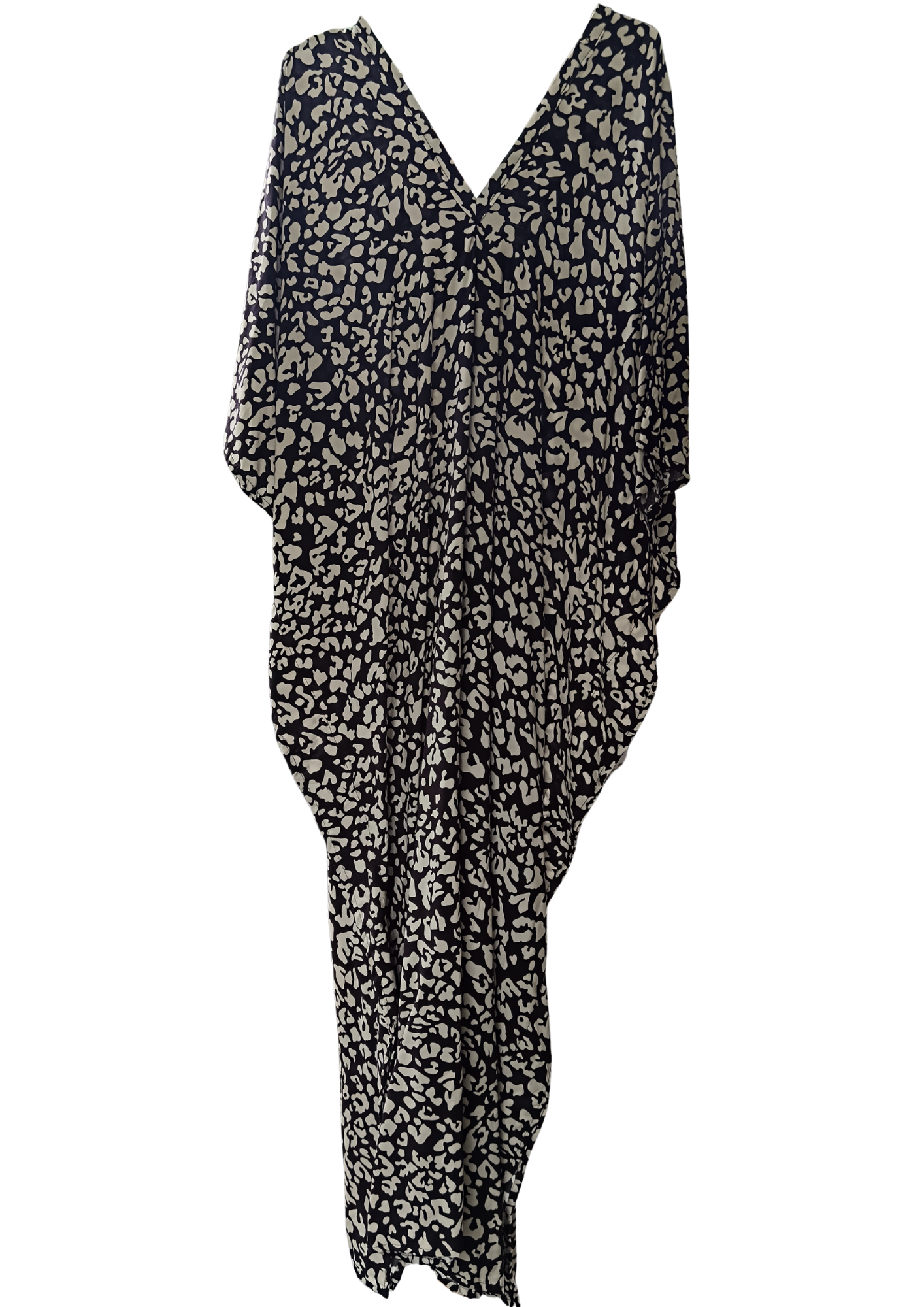 Beige and Black Printed Kaftan