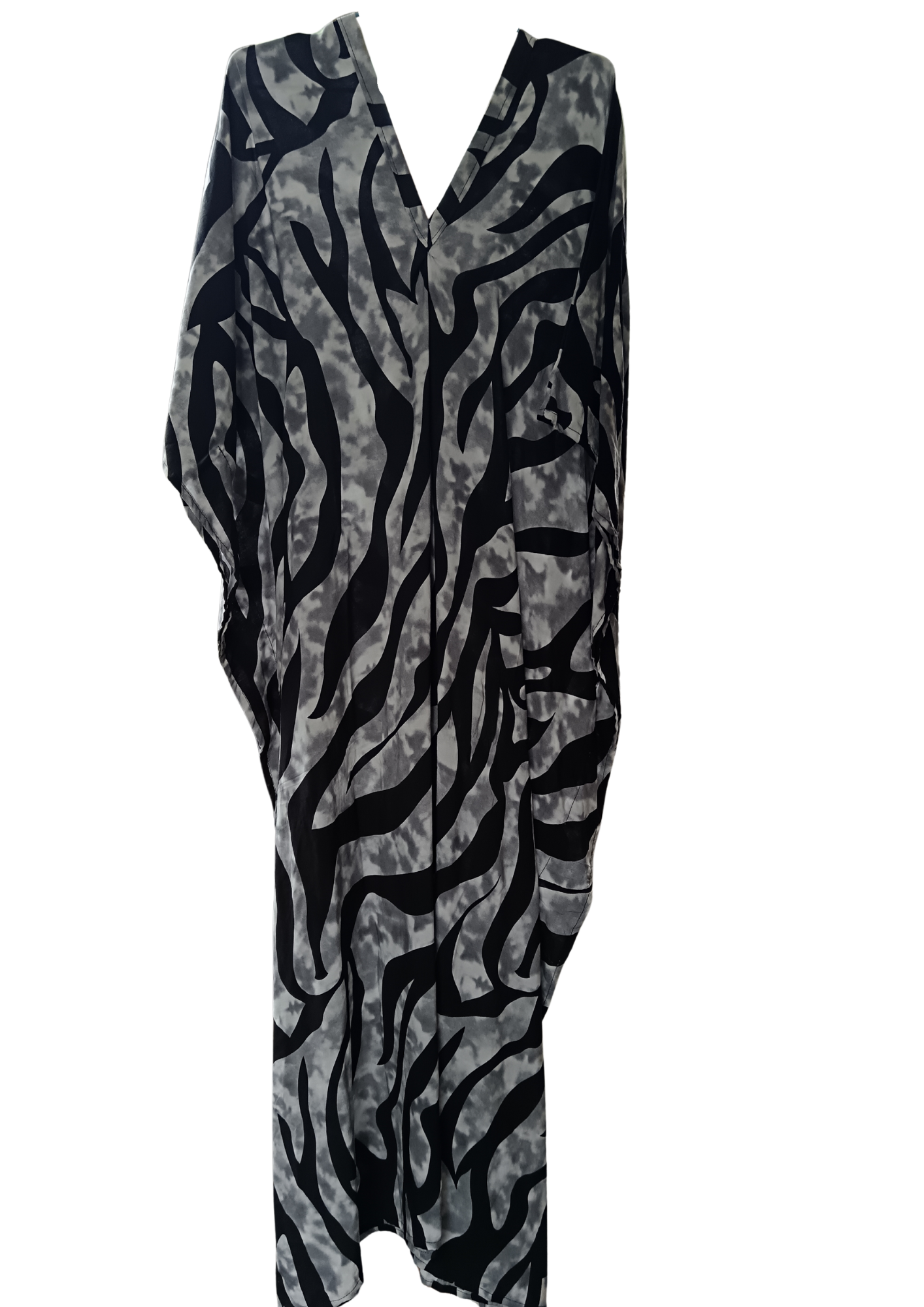 Black and Grey Printed Kaftan