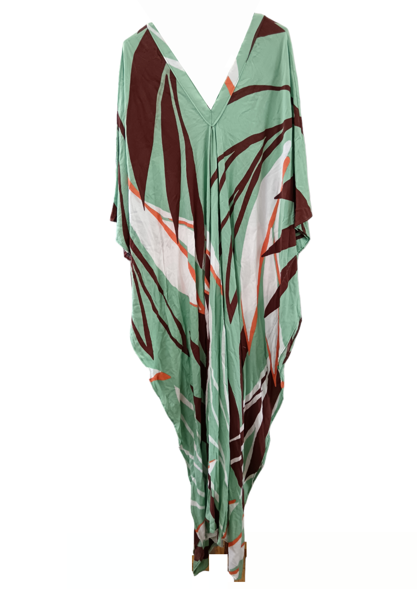 Brown/Mint Green Printed Kaftan