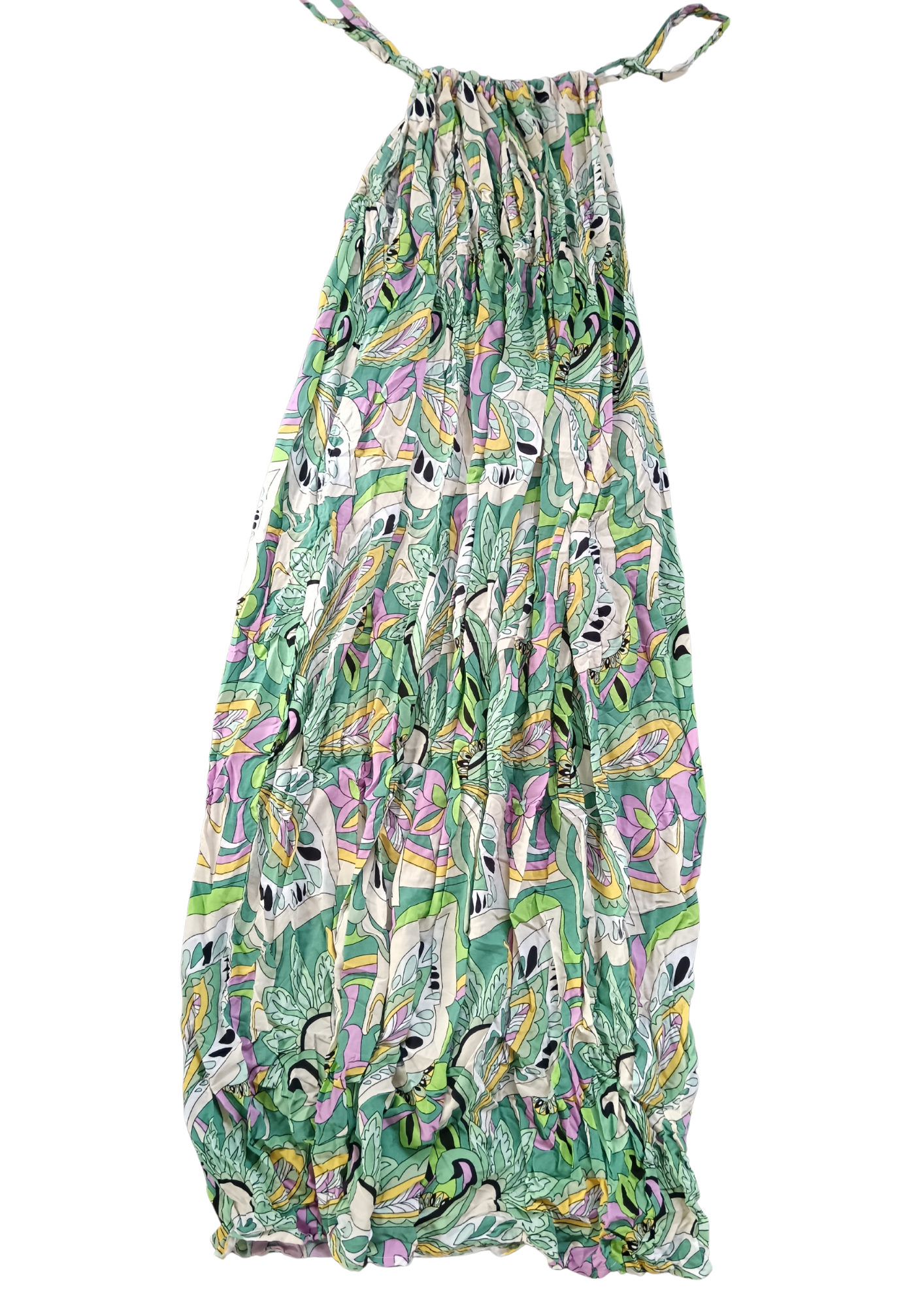 Green Floral Maxi Summer Dress