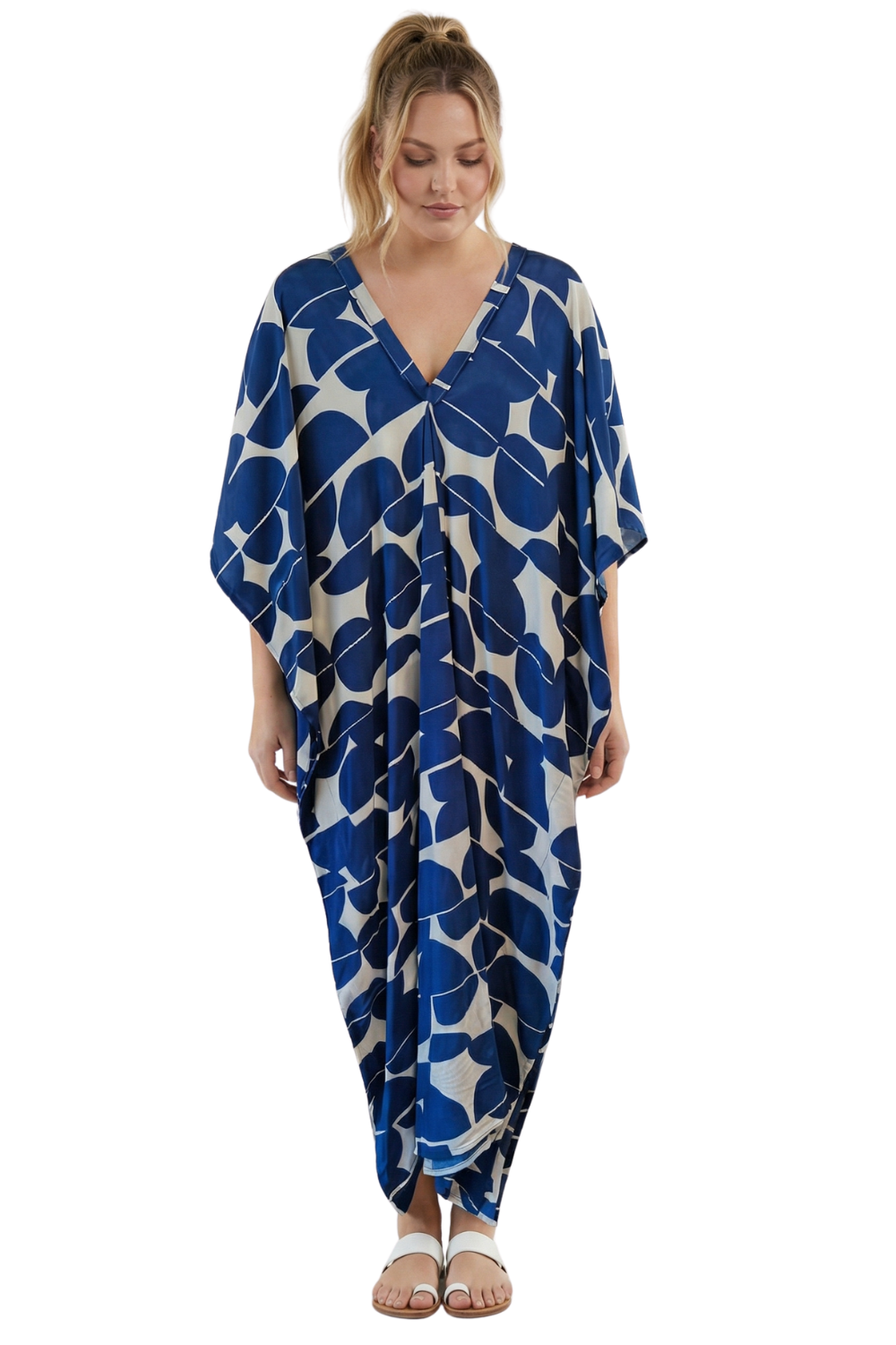 Blue Printed Kaftan