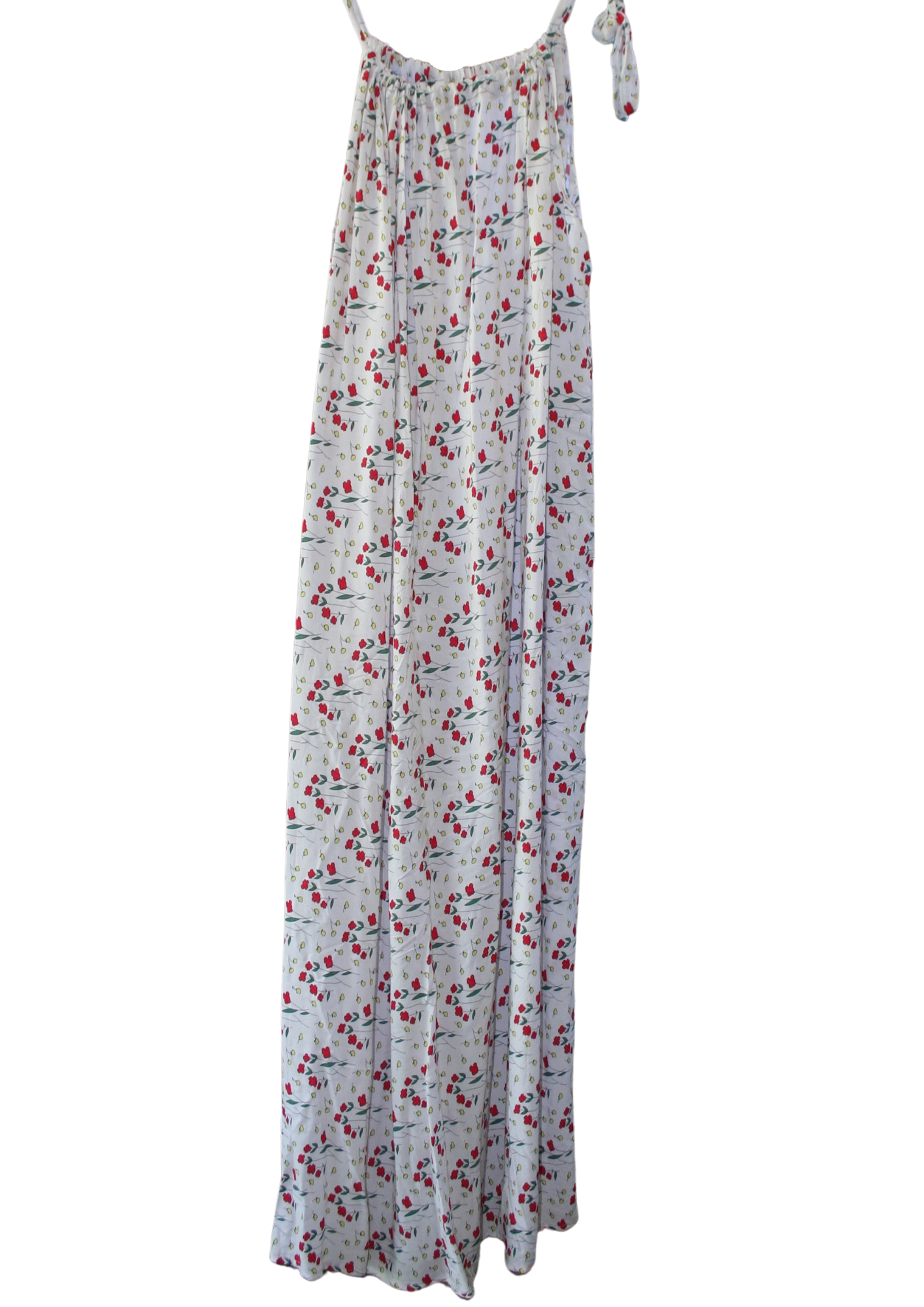 White and Red Maxi Summer Dress