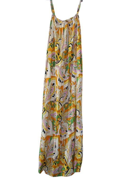 Yellow Floral Maxi Summer Dress