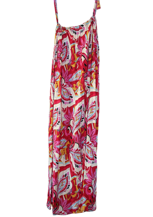 Pink Floral Maxi Summer Dress