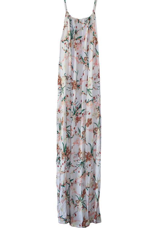 Bronze and White Maxi Summer Dress