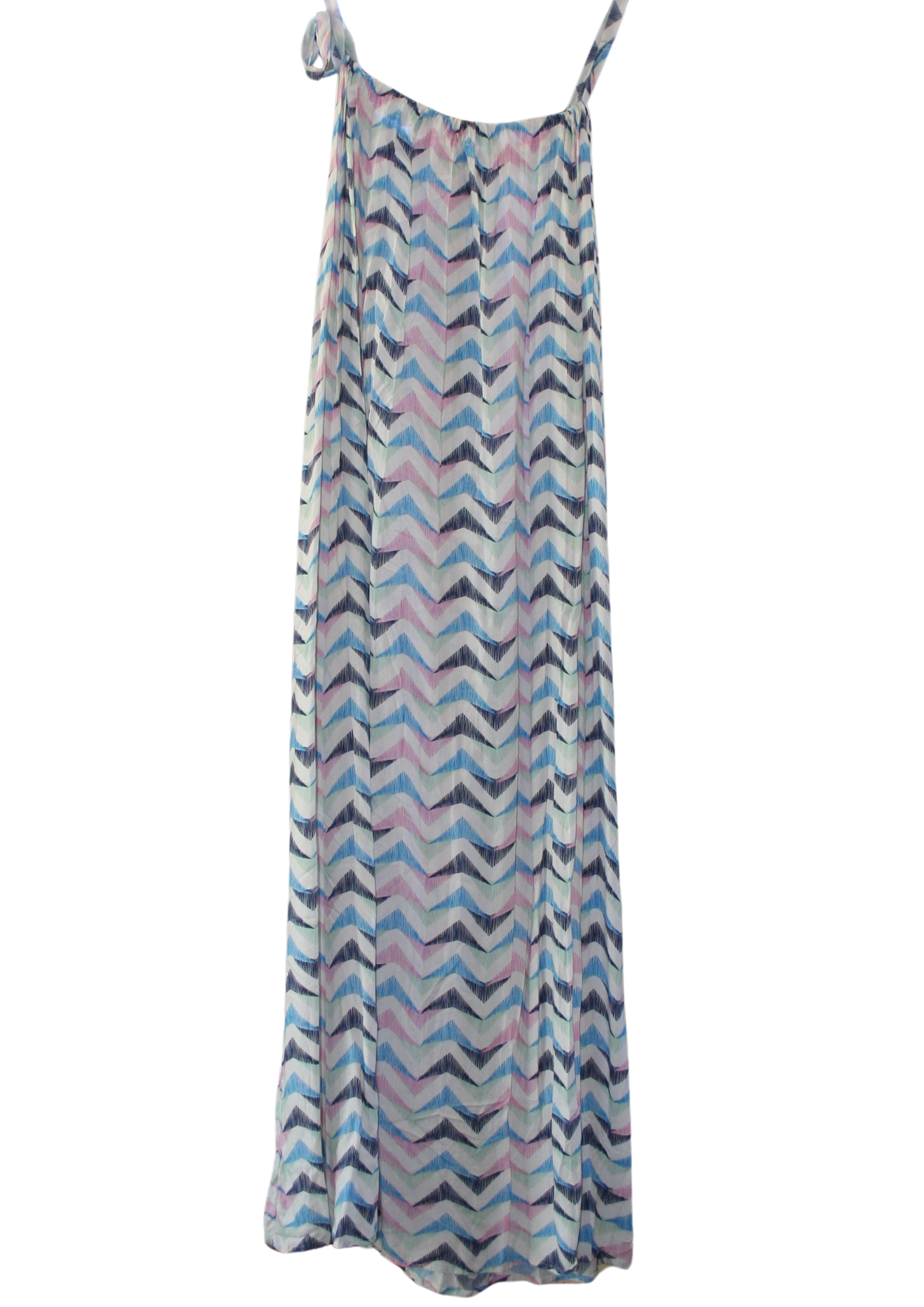 Blue Zig Zag Maxi Summer Dress