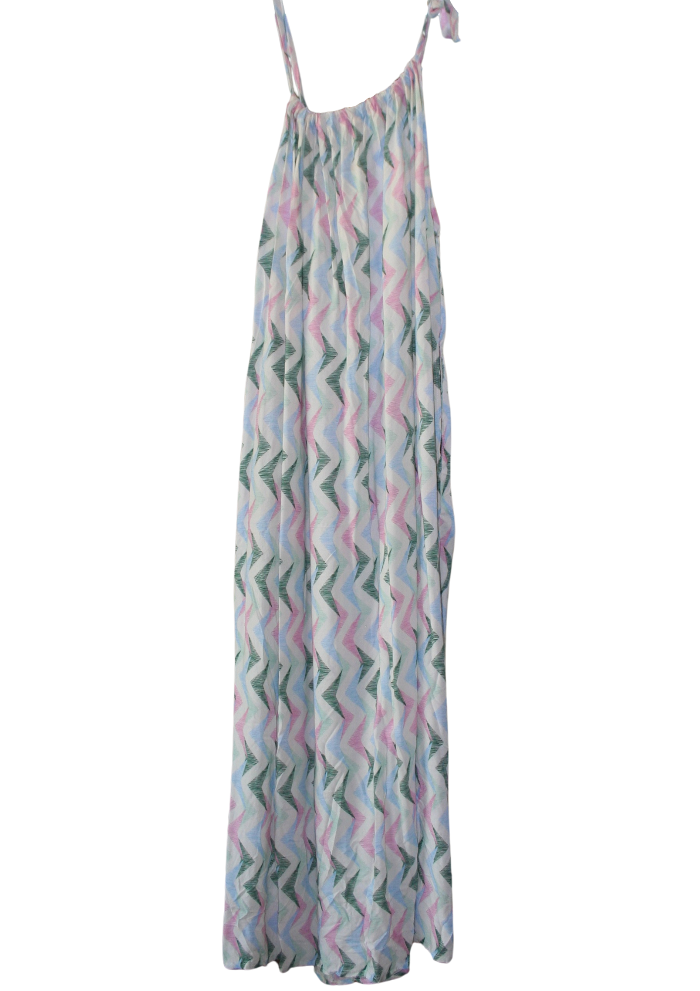 Green Zig Zag Maxi Summer Dress