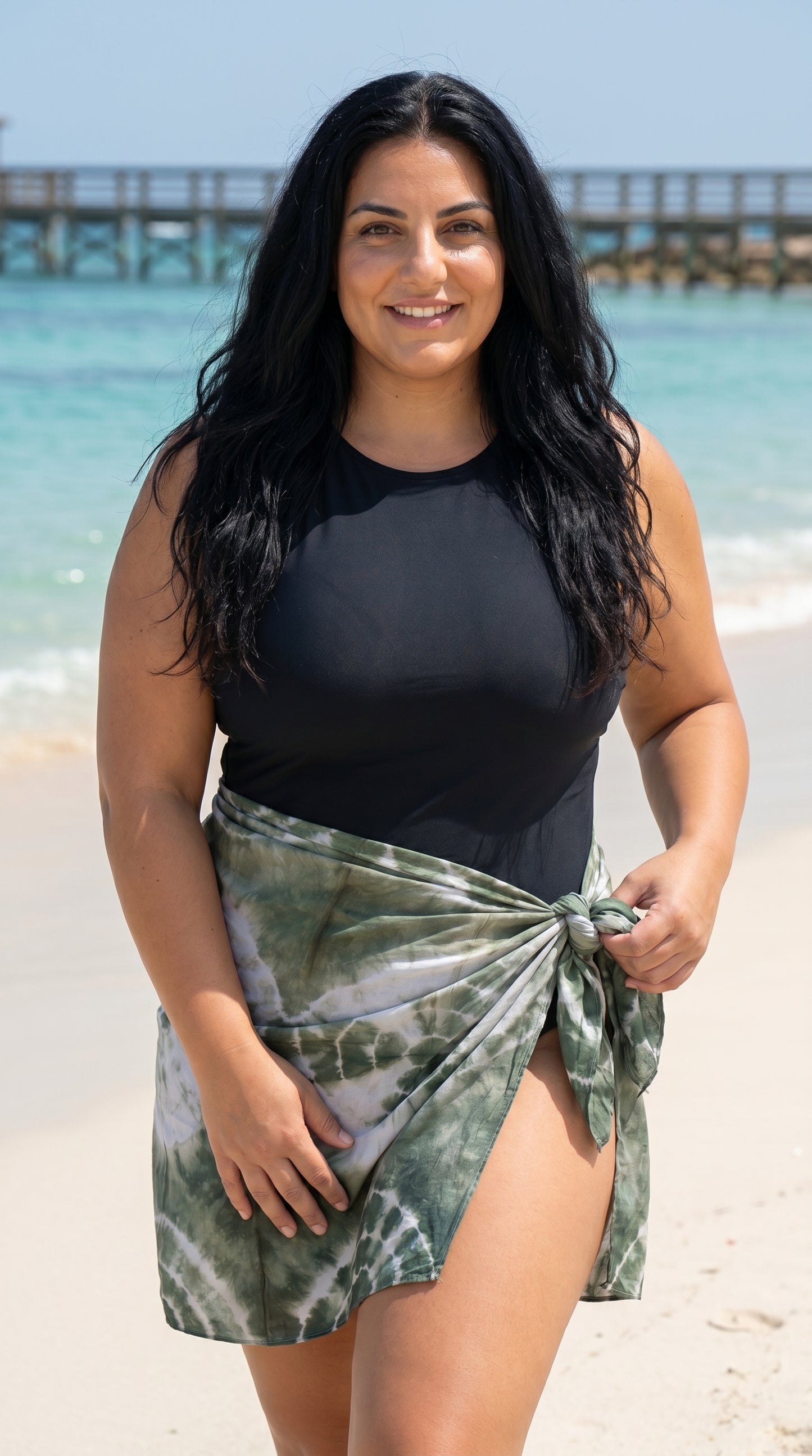 Moss Green Tie Dye Sarong