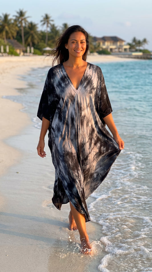 Black Tie Dye Kaftan