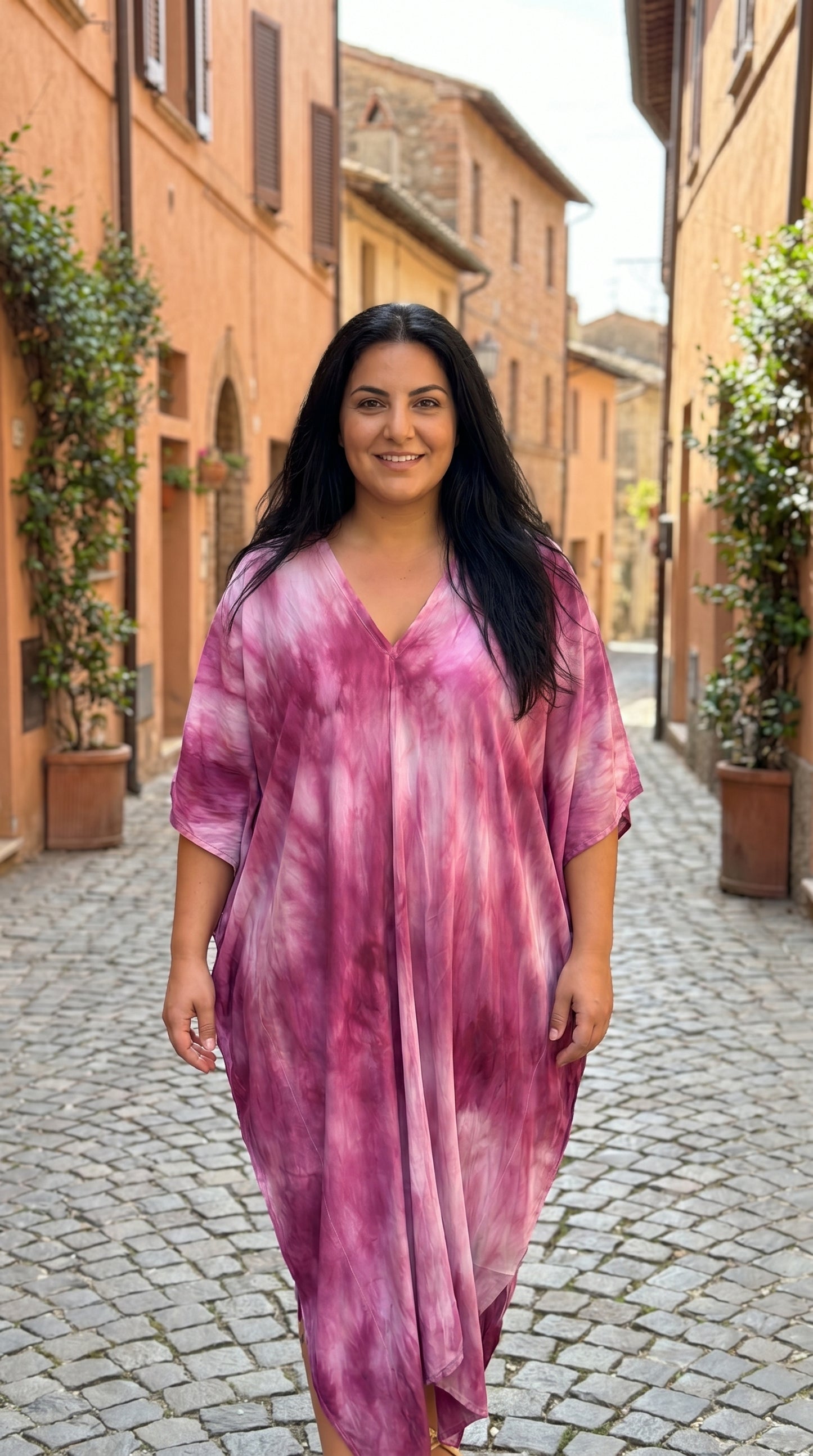 Mauve Tie Dye Kaftan