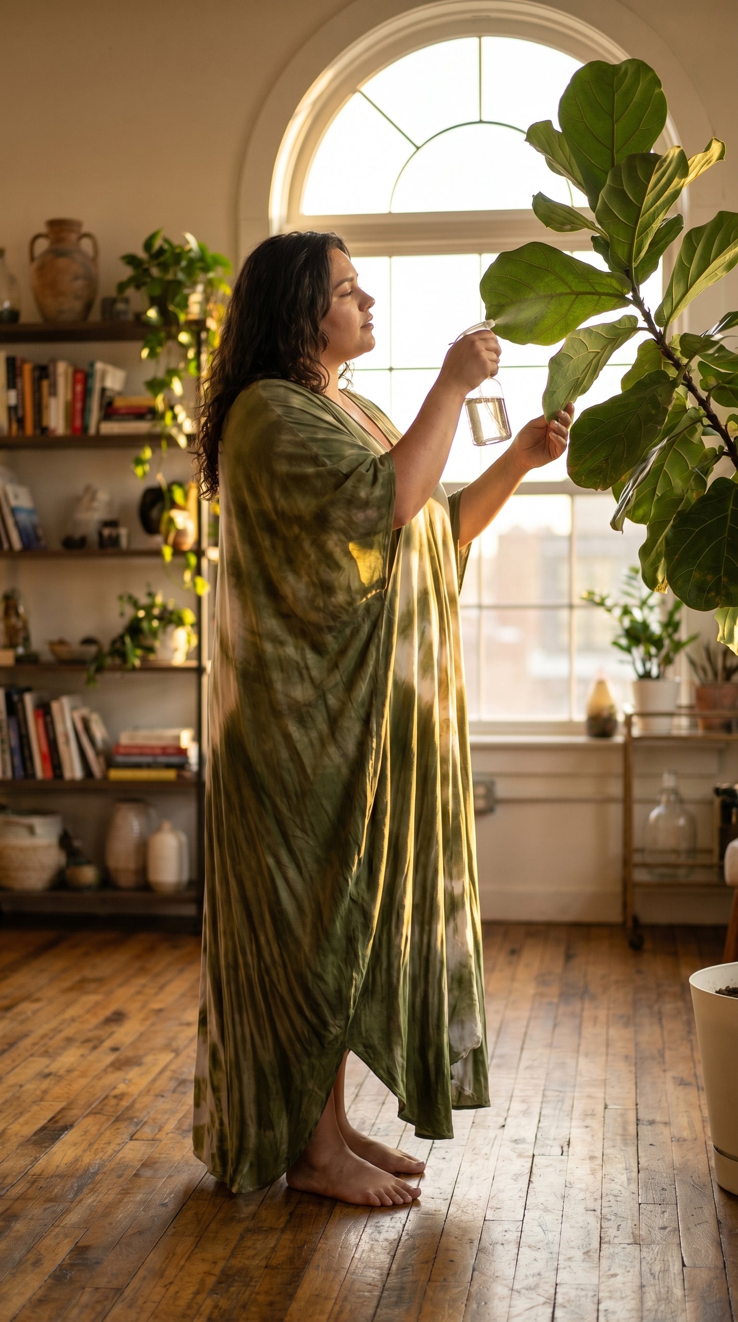 Moss Green Tie Dye Kaftan