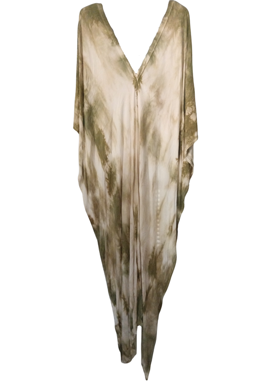 Safari Green Tie Dye Kaftan