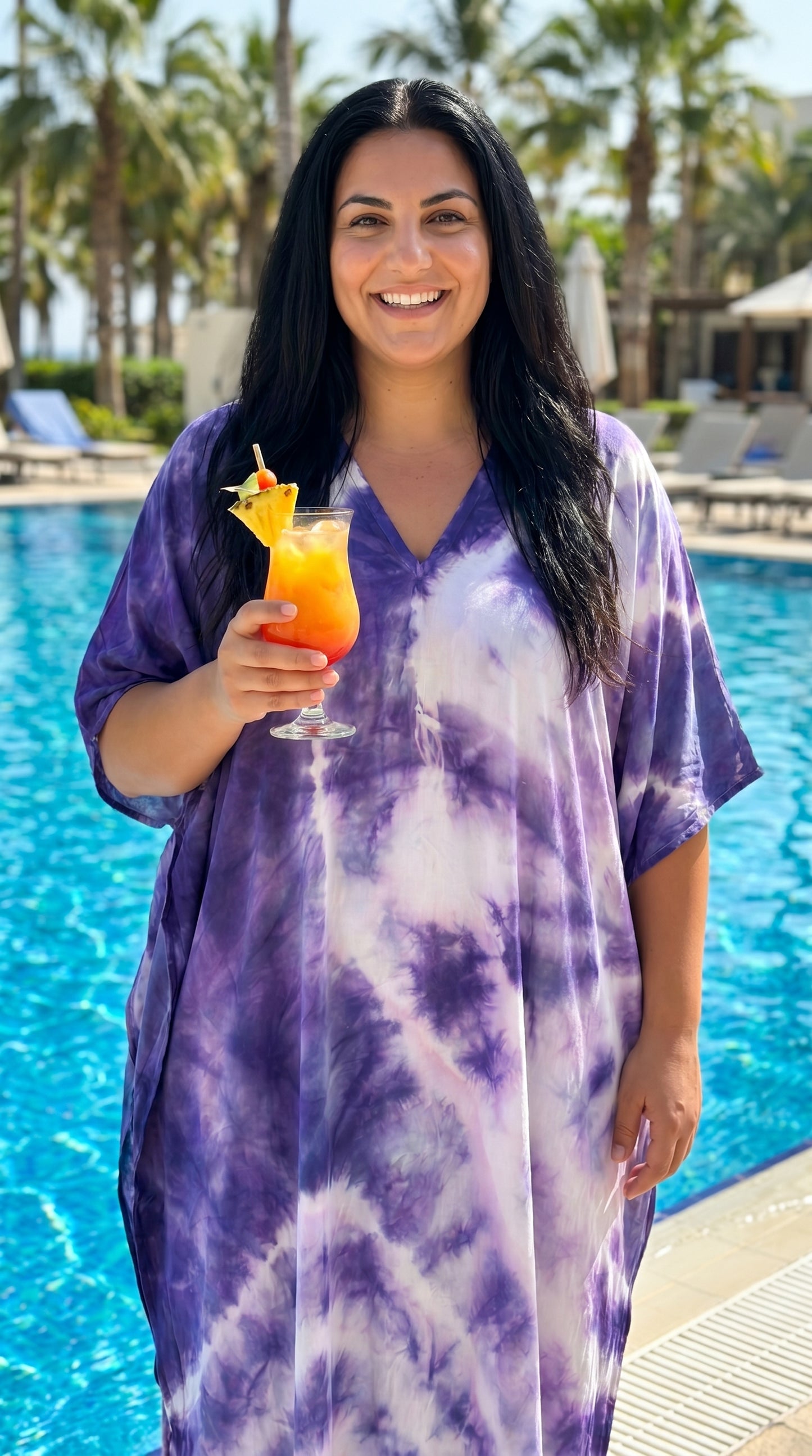 Purple Tie Dye Kaftan