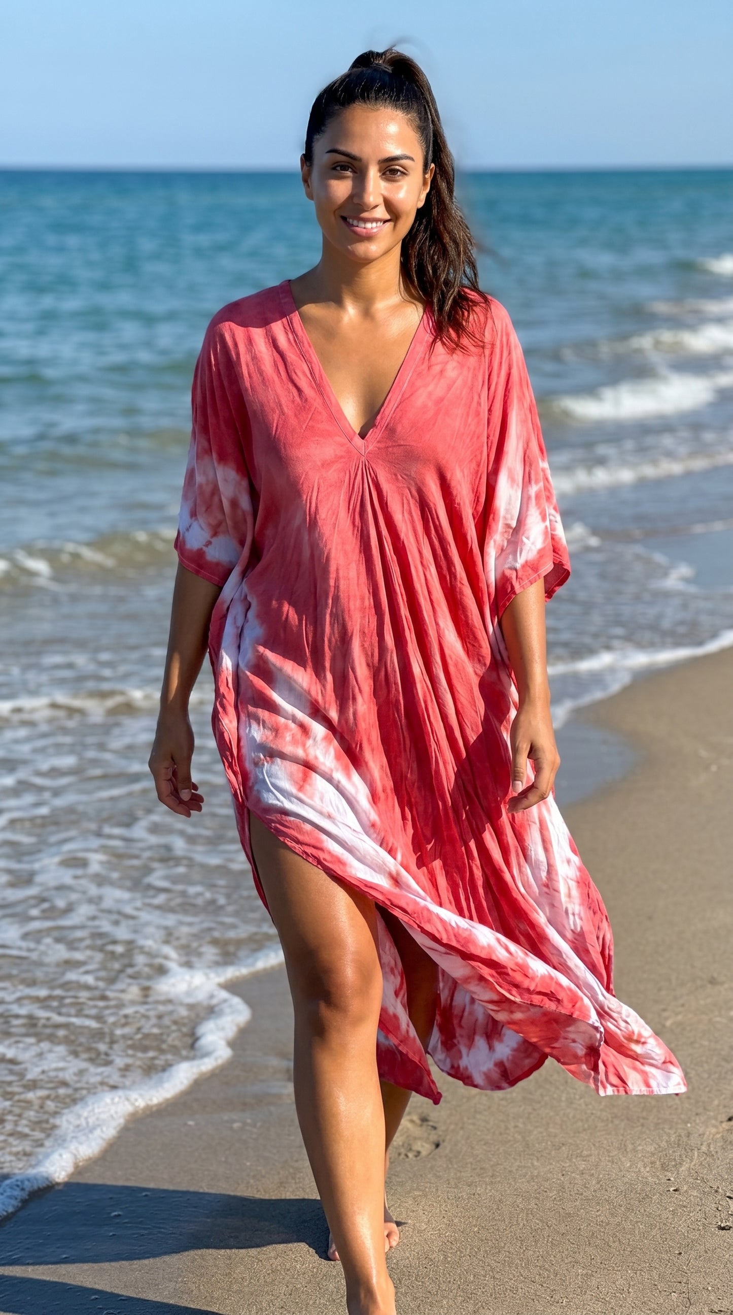 Mexican Red Tie Dye Kaftan