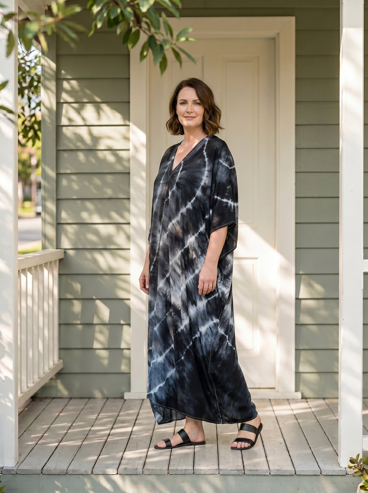 Black Tie Dye Kaftan