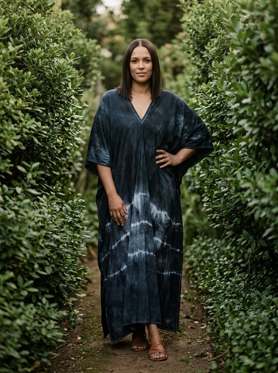 Black Tie Dye Kaftan