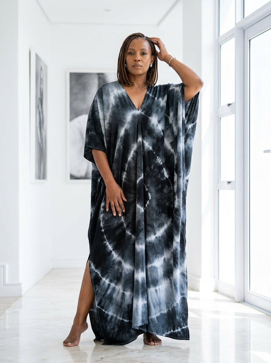 Black Tie Dye Kaftan