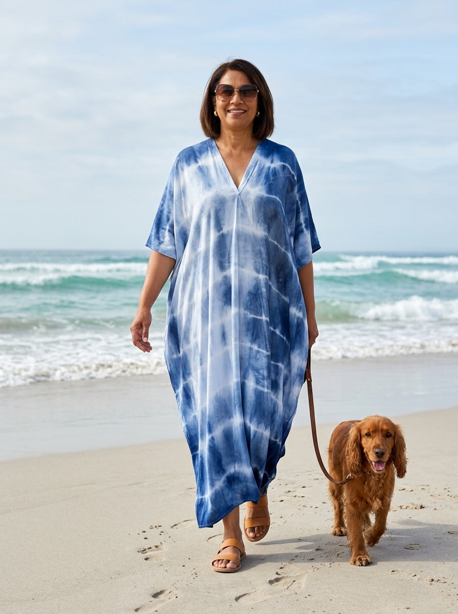 Blue Tie Dye Kaftan