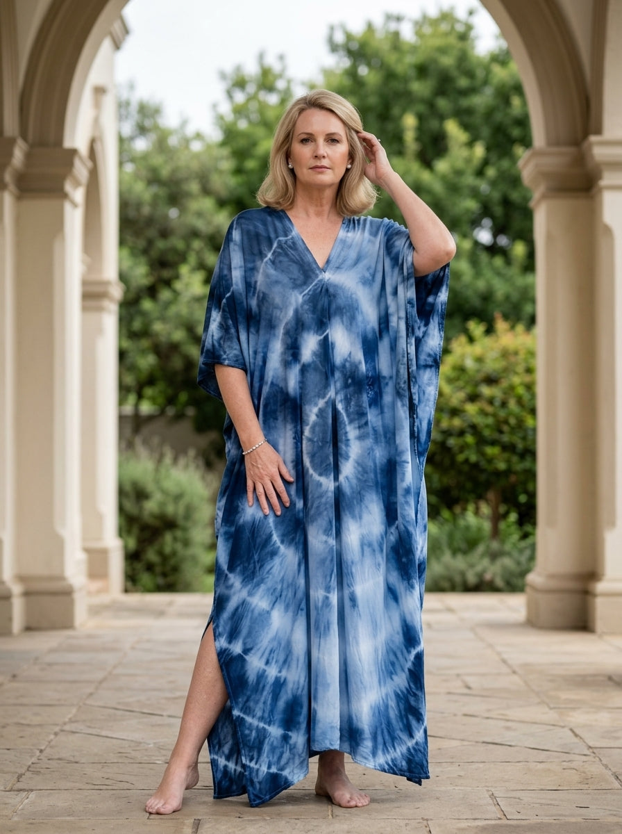 Blue Tie Dye Kaftan
