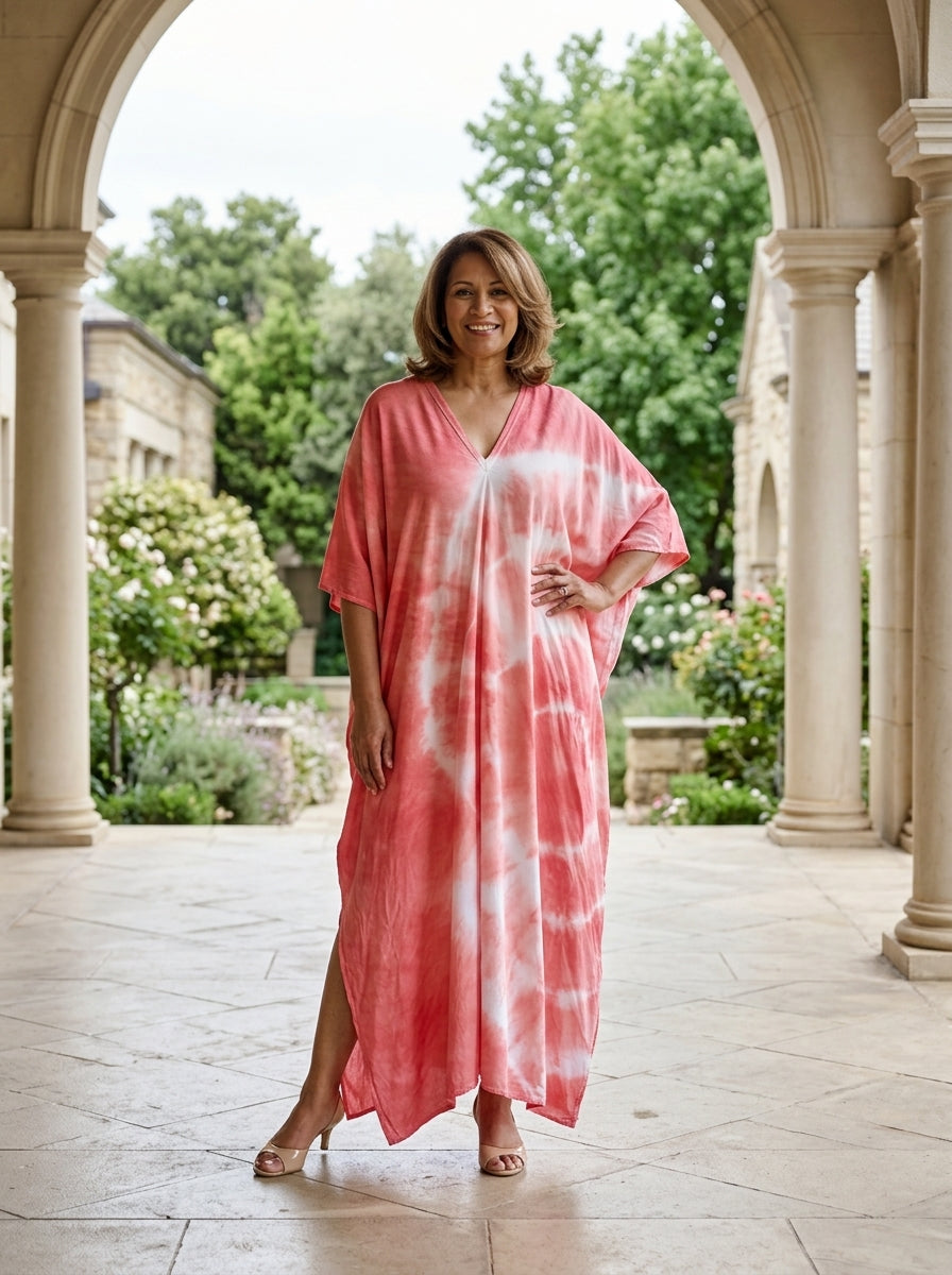 Mexican Red Tie Dye Kaftan