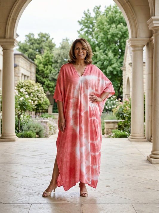 Mexican Red Tie Dye Kaftan