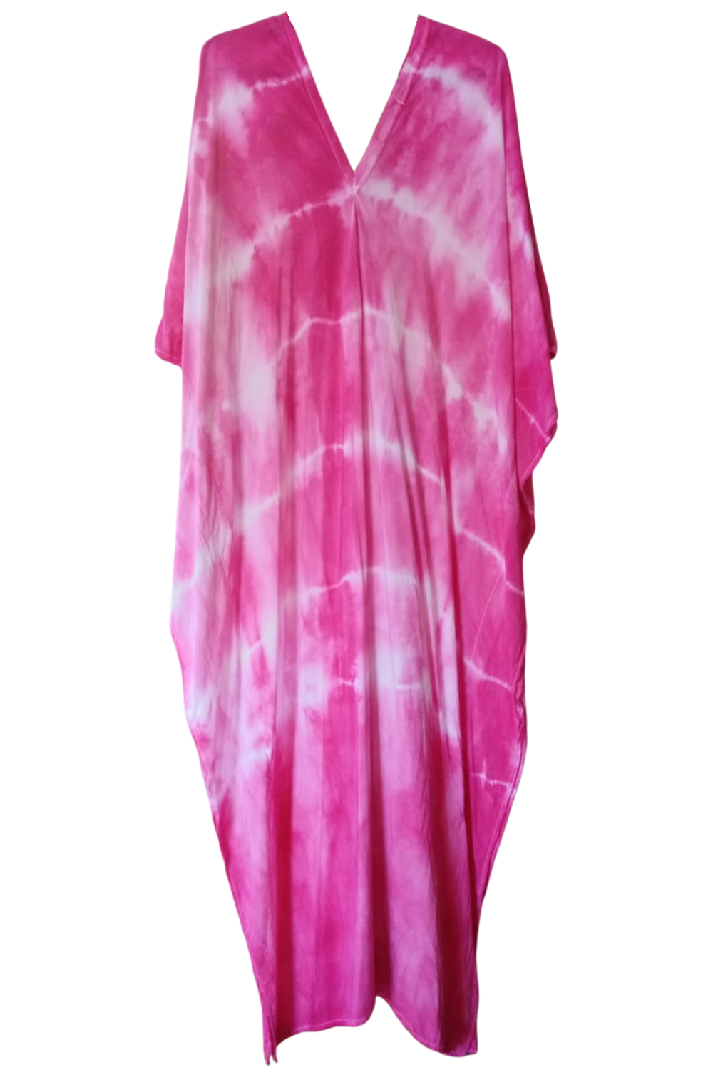 Magenta Pink Tie Dye Kaftan