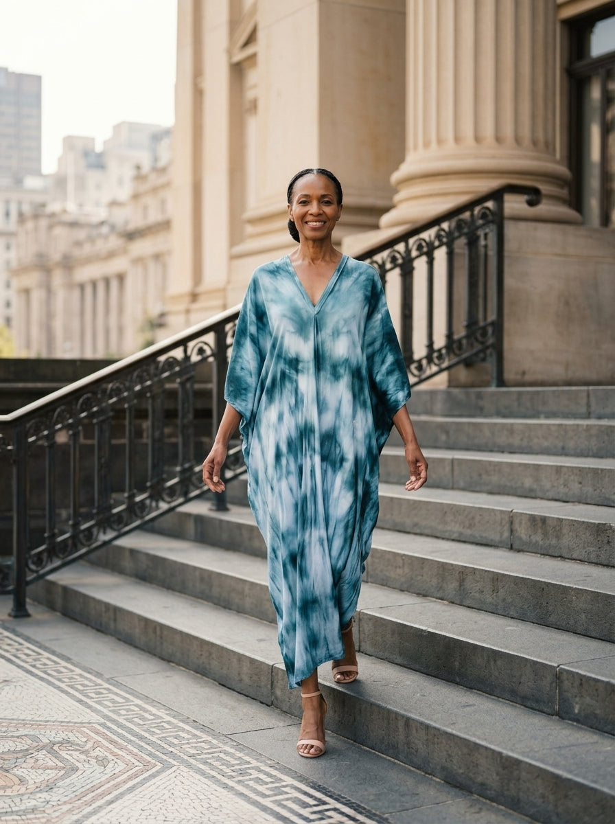 Moss Green Tie Dye Kaftan