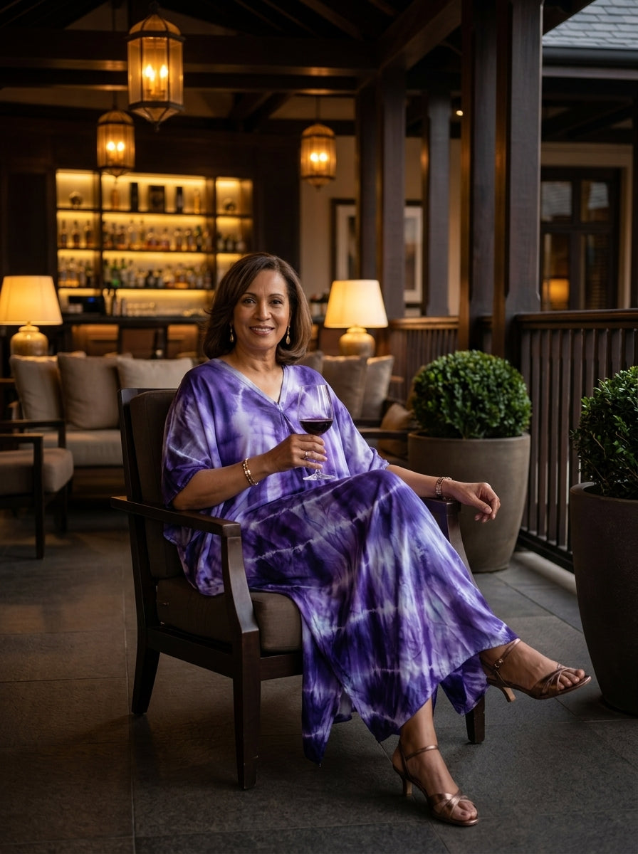 Purple Tie Dye Kaftan