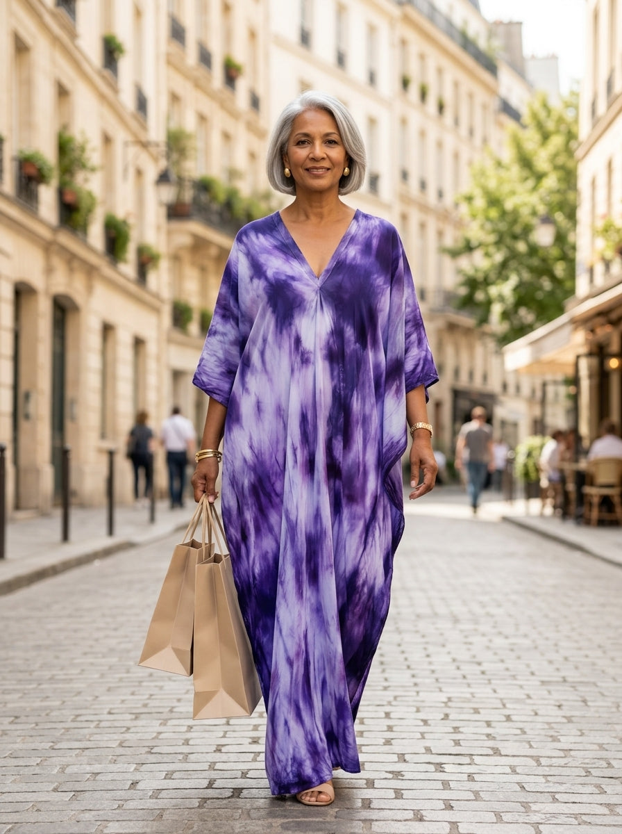 Purple Tie Dye Kaftan