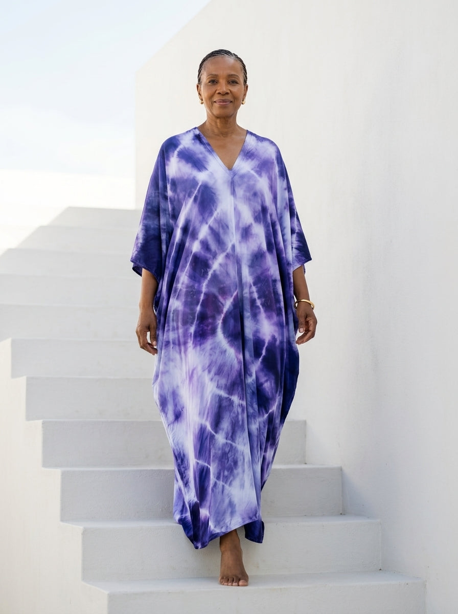 Purple Tie Dye Kaftan
