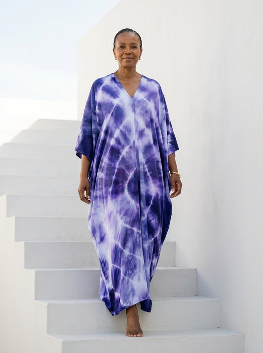 Purple Tie Dye Kaftan