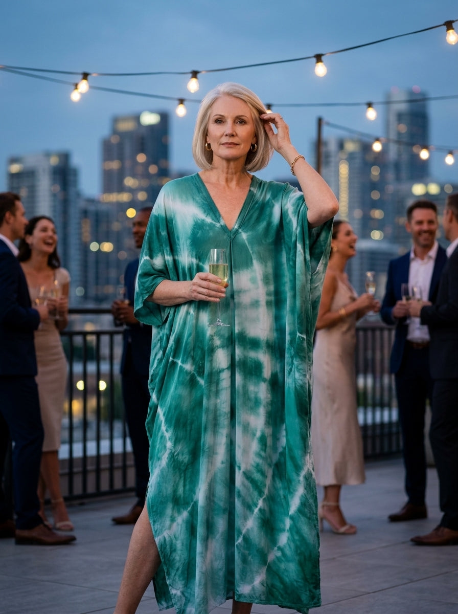 Green Tie Dye Kaftan