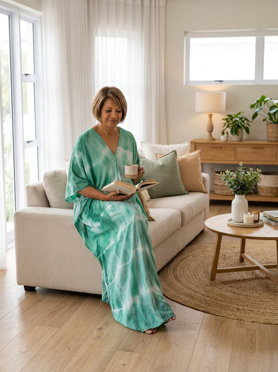Green Tie Dye Kaftan