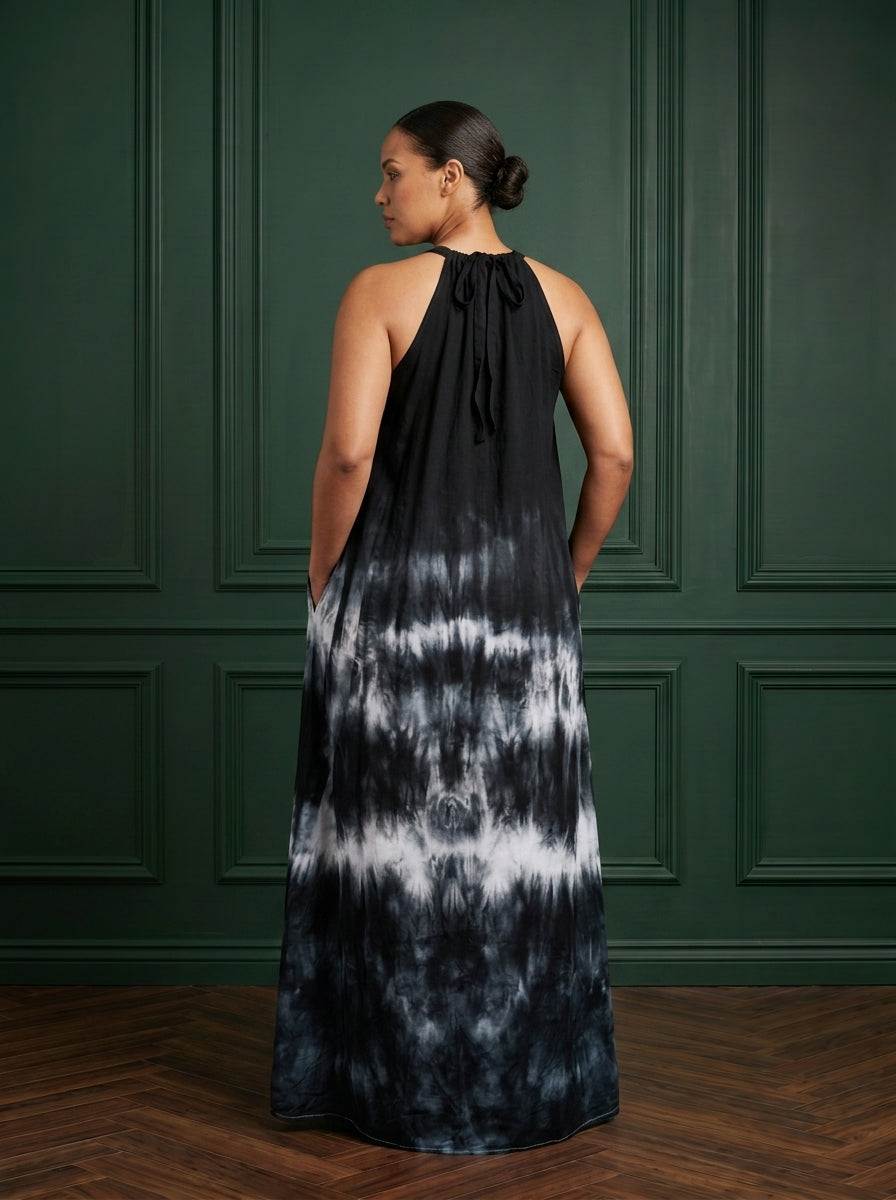 Black Tie Dyed Maxi Summer Dress